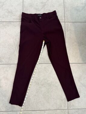 Mario Serrani Burgundy High-Waist Skinny Pants